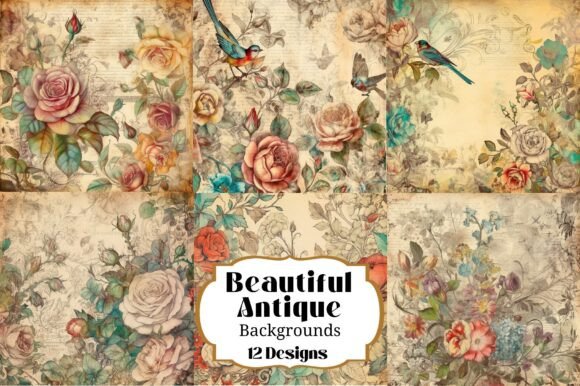 12 Beautiful Antique Backgrounds for Vintage Crafts
