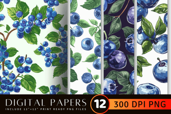 Blueberry Digital Paper Backgrounds: A Fresh Take on Texture