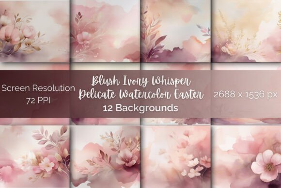 Blush Ivory Whisper: Delicate Watercolor Easter Backgrounds