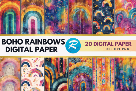 Boho Rainbows Digital Paper Backgrounds: A Designer's Guide