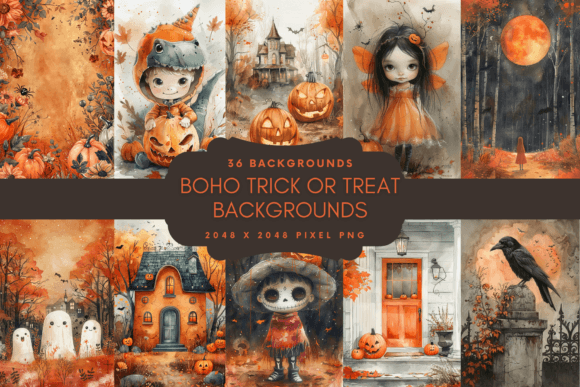 Boho Trick or Treat Backgrounds: A Creative Toolkit