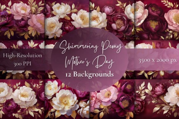 Celebrate Mother’s Day with Shimmering Peony Backgrounds