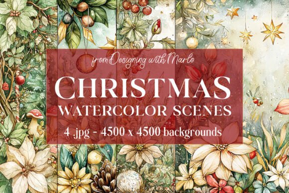 Christmas Scenes Backgrounds, Set 22: Your Festive Creative Toolkit