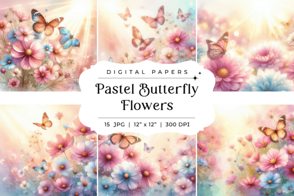 Designing with Serenity: The Pastel Butterfly Flowers Collection