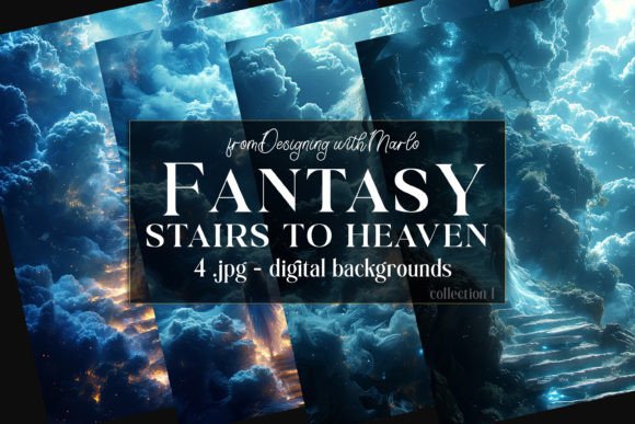 Elevate Your Designs with Fantasy Stairs to Heaven Backgrounds