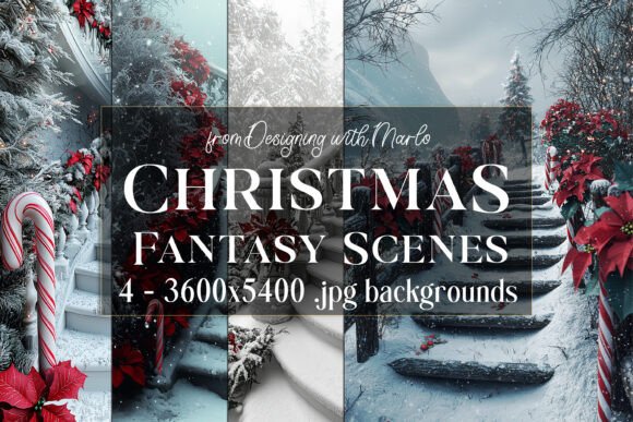 Enchanting Fantasy Christmas Scene Backgrounds