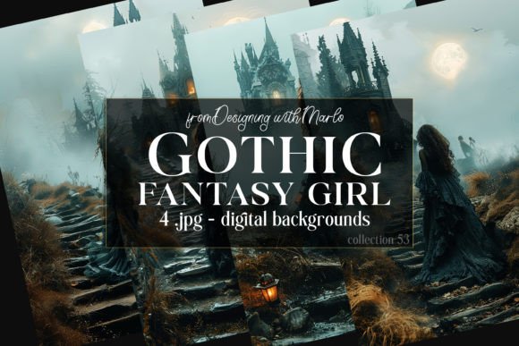 Fantasy Gothic Girl Backgrounds, C53: A Designer's Dark Muse