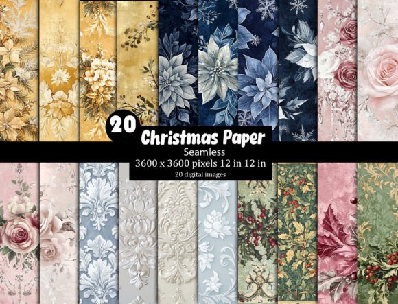 Festive Christmas Flower Backgrounds for Holiday Projects