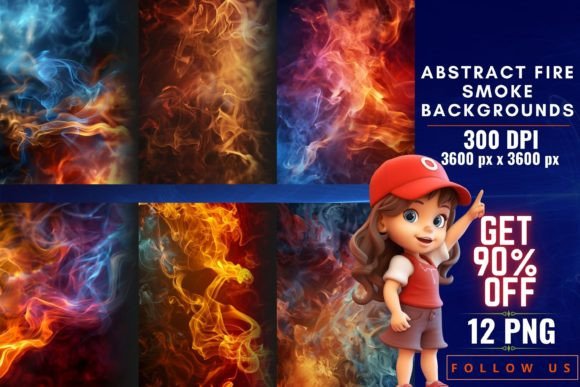Fiery Whispers: Abstract Fire Smoke Backgrounds for Dramatic Design