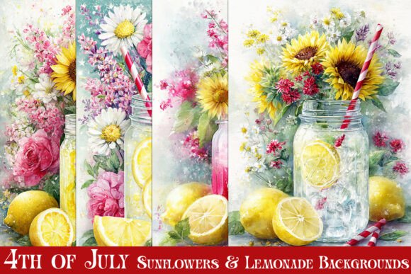 July 4th Summer Lemonade Backgrounds: A Fresh Take on Patriotism