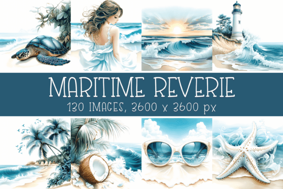 Maritime, Nautical, Beach Backgrounds: A Digital Paper Collection