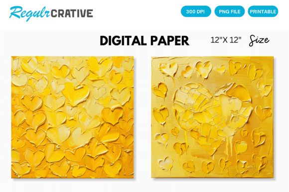 Oil Painting Yellow Hearts Backgrounds: Warmth & Texture for Your Designs
