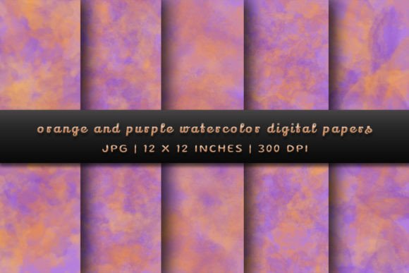 Orange and Purple Watercolor Backgrounds for Vibrant Projects
