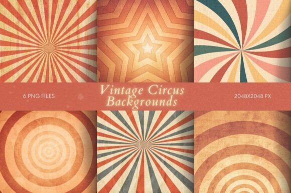Vintage Circus Backgrounds: A Whimsical Design Asset